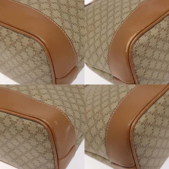 CELINE Macadam Canvas Shoulder Bag Beige Gold - Picture 10 of 13